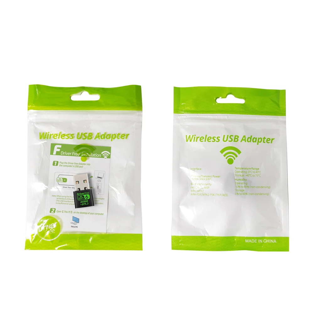 USB WiFi 6 محول 5.3 متوافق مع بلوتوث 2in1 دونغل 900Mbps ثنائي النطاق 2.4/5.8 جيجا هرتز شبكة WiFi جهاز استقبال Wlan اللاسلكي