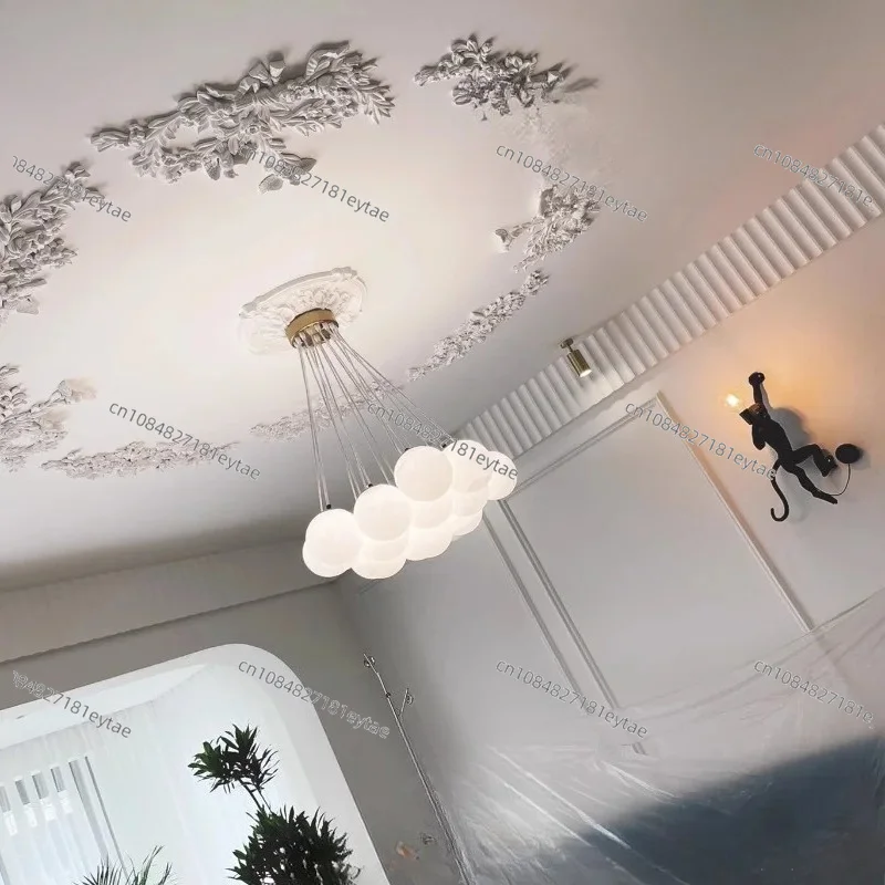 French Gypsum Flower Corner Hollow Bird Ceiling Decoration European Light Luxury Gypsum Line Special Shaped Non PU Light Panel