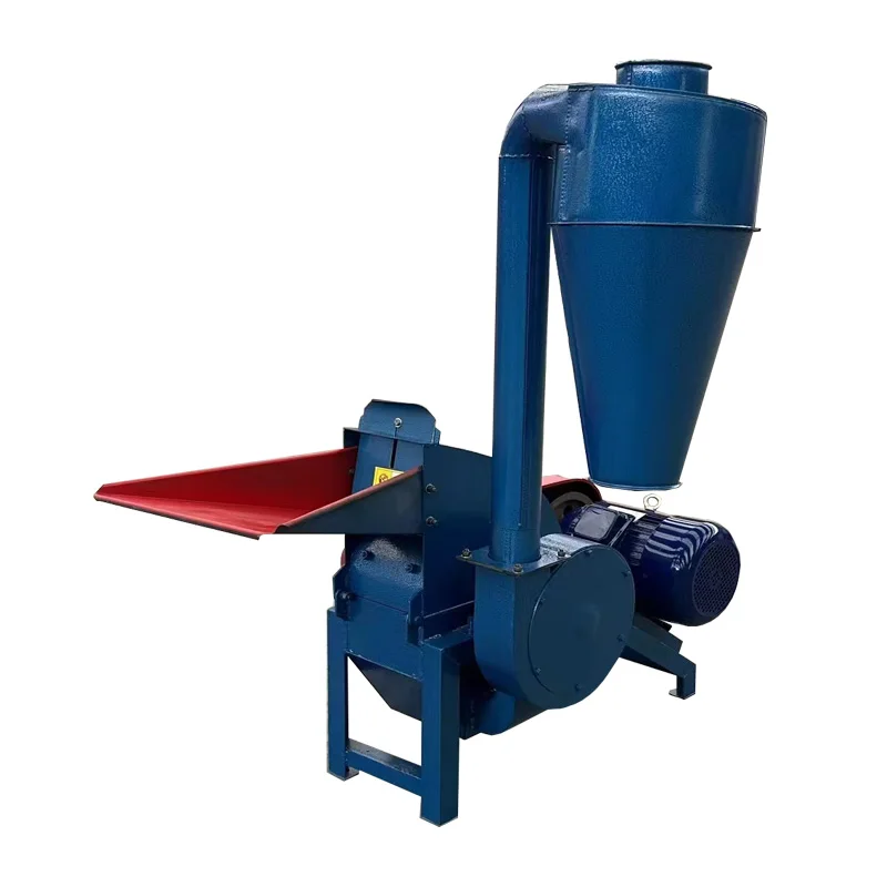 The low-cost and easy-to-operate cereal dry feed hammer crusher is used to crush corn, soybean and peanut straw