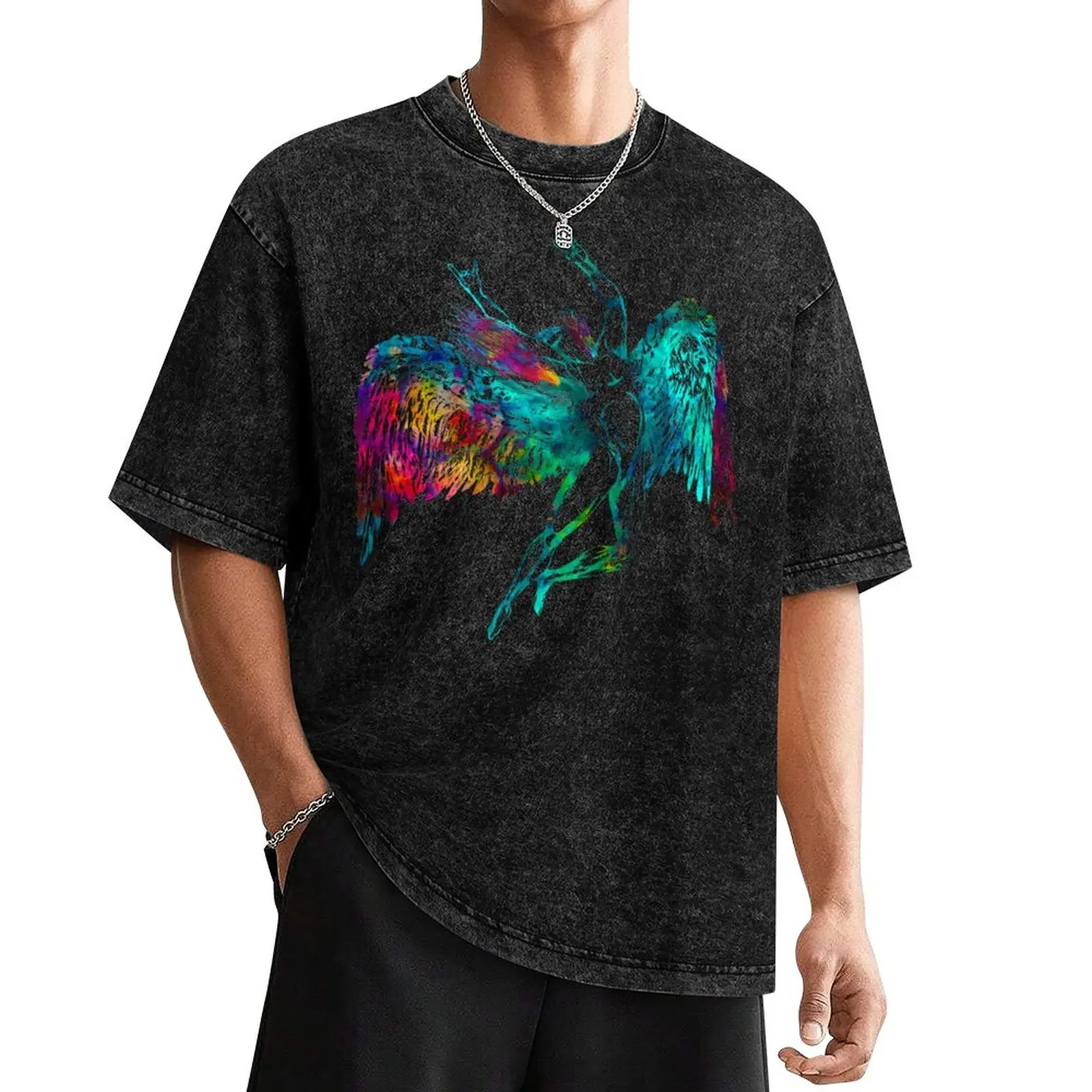 

ICARUS THROWS THE HORNS - WATERCOLOR ***FAV ICARUS GONE SEE BELOW*** T-Shirt rapper graphic tees customs mens tall t shirts