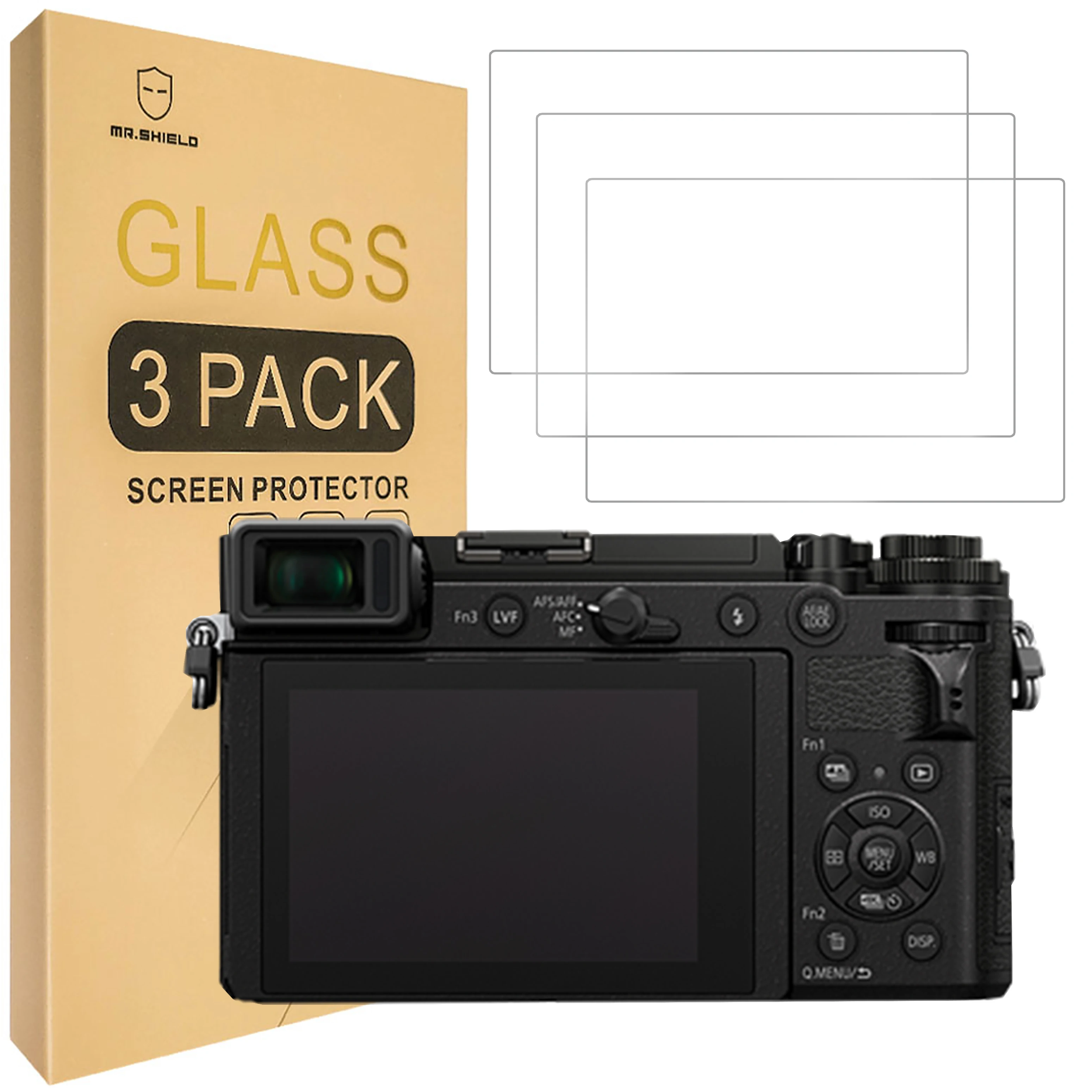 

Защитная пленка Mr.Shield [в 3 упаковках] для камеры Panasonic Lumix DC-GX9 GX9 G9 GX7 II III [закаленное стекло] [твердость J 9H]