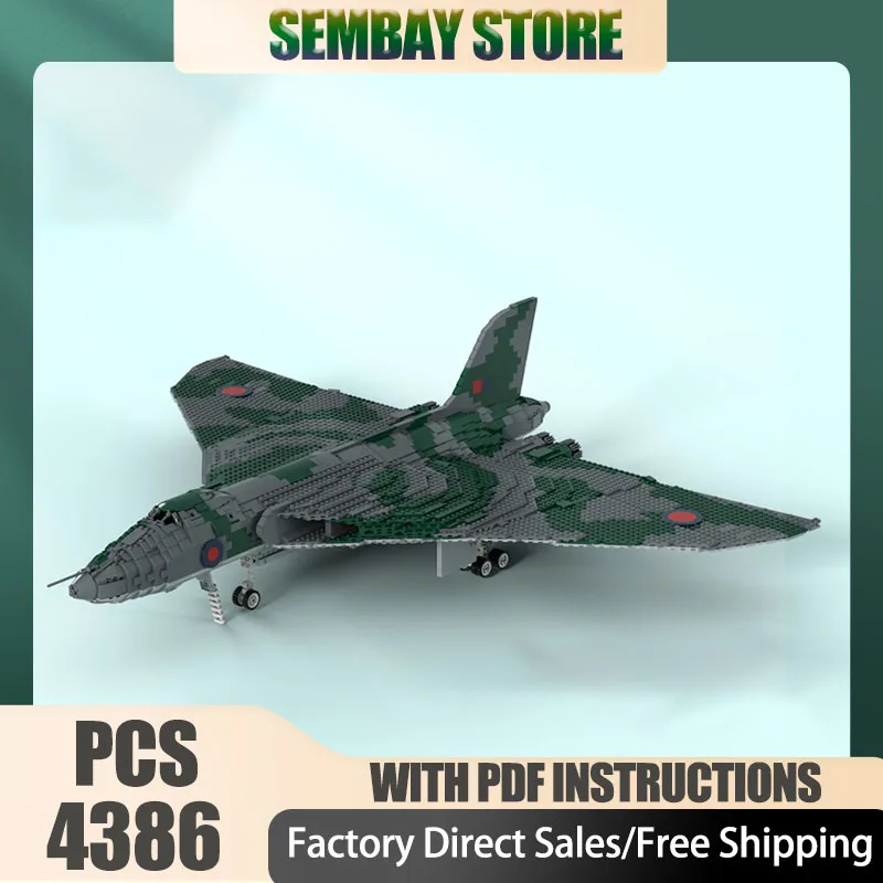 

Fighter Model Moc Building Bricks Modular 698 Vulcan Bomber Technology Blocks Christmas DIY Toy Construction Gifts