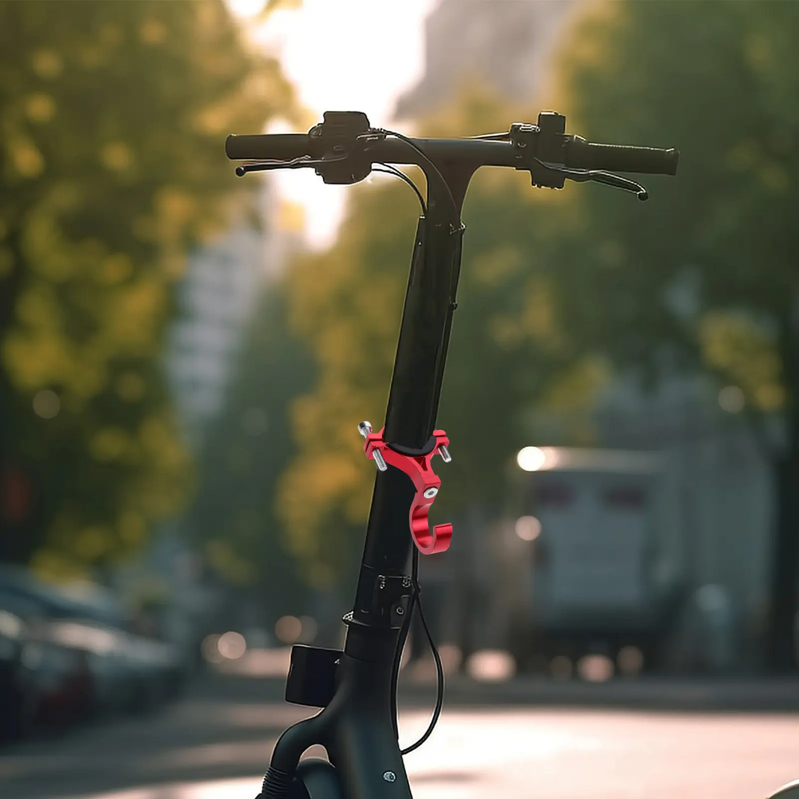 

Aluminum Alloy Red Electric Scooter Handlebar Hook No-Drill Universal Hanging Claw Bag Hook Holder for Electric Bikes