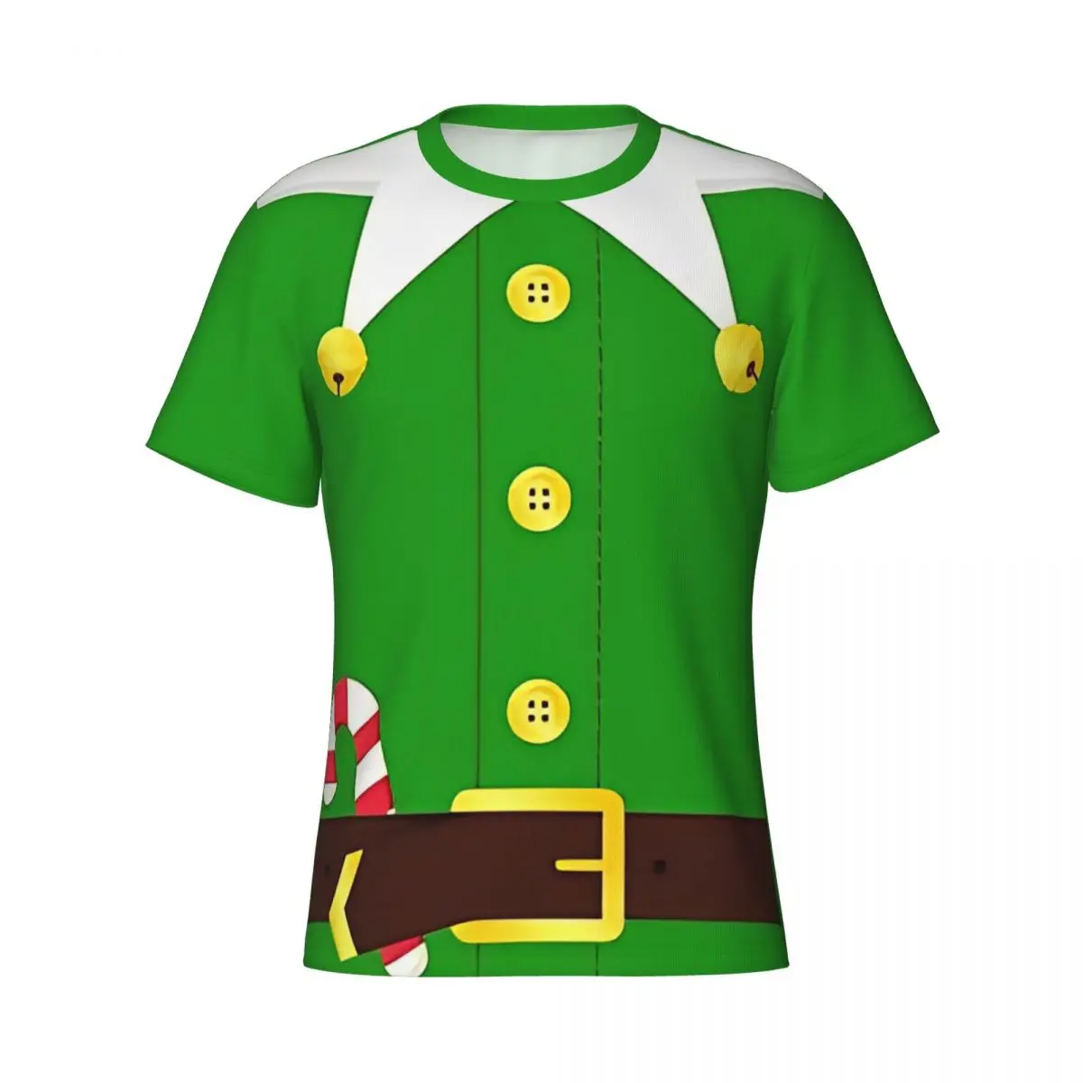 Cosplay Green Elf Merry Christmas T-Shirt Men Women Vintage Polyester Tee Shirt O Neck Short Sleeve T Shirt Gift Idea Tops
