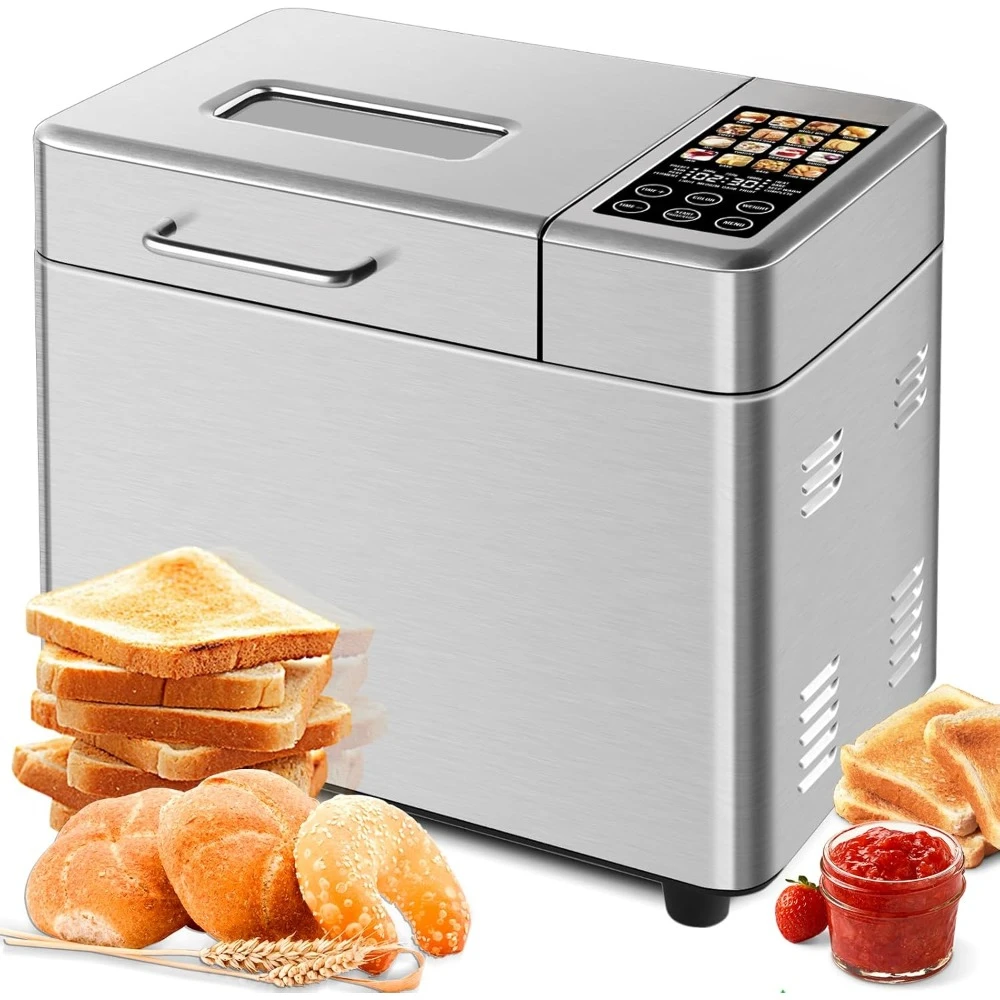 

Bread Maker, 16 In 1 2.2LB Bread Machine, Fruit And Nut Dispenser, 3 Crust Colors 3 Loaf Sizes, Bread Maker