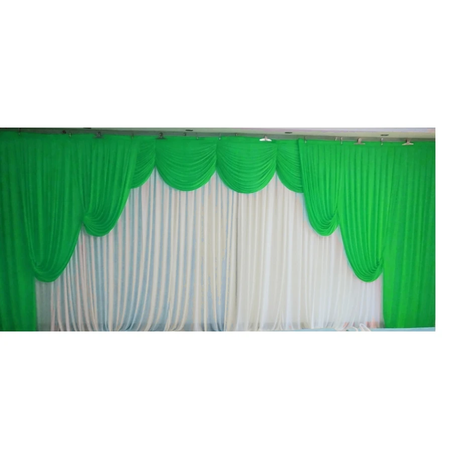 3M high*6M wide wedding backdrop with swags  10ft*20ft Party Curtain stylist backcloth Stage curtain design Background