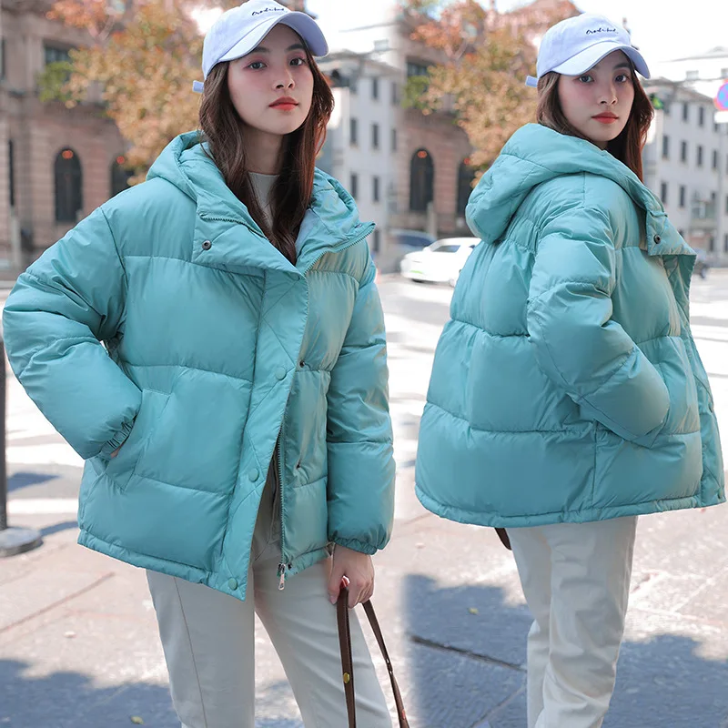 Women Winter Down Padded Jacket 2024 Winter Warm Thick Cotton Coat Korean Loose Hooded Bread Jacket Female Outwear Winter Jacket