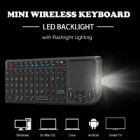 Teclado inalámbrico 2,4G con retroiluminación de 7 colores, ratón con panel táctil y linterna, portátil aplicable, perfecto para PC Smart TV Box