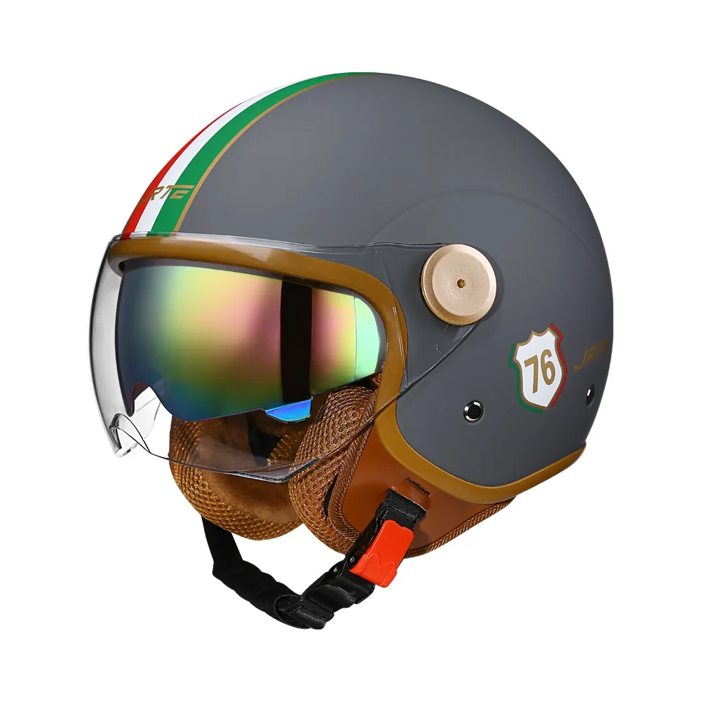 Nieuwe Open Face 3/4 Motorhelm Retro Motorhelmen Vintage Chopper Capacete De Moto Bike Scooter Voor Mannen Vrouwen DOT