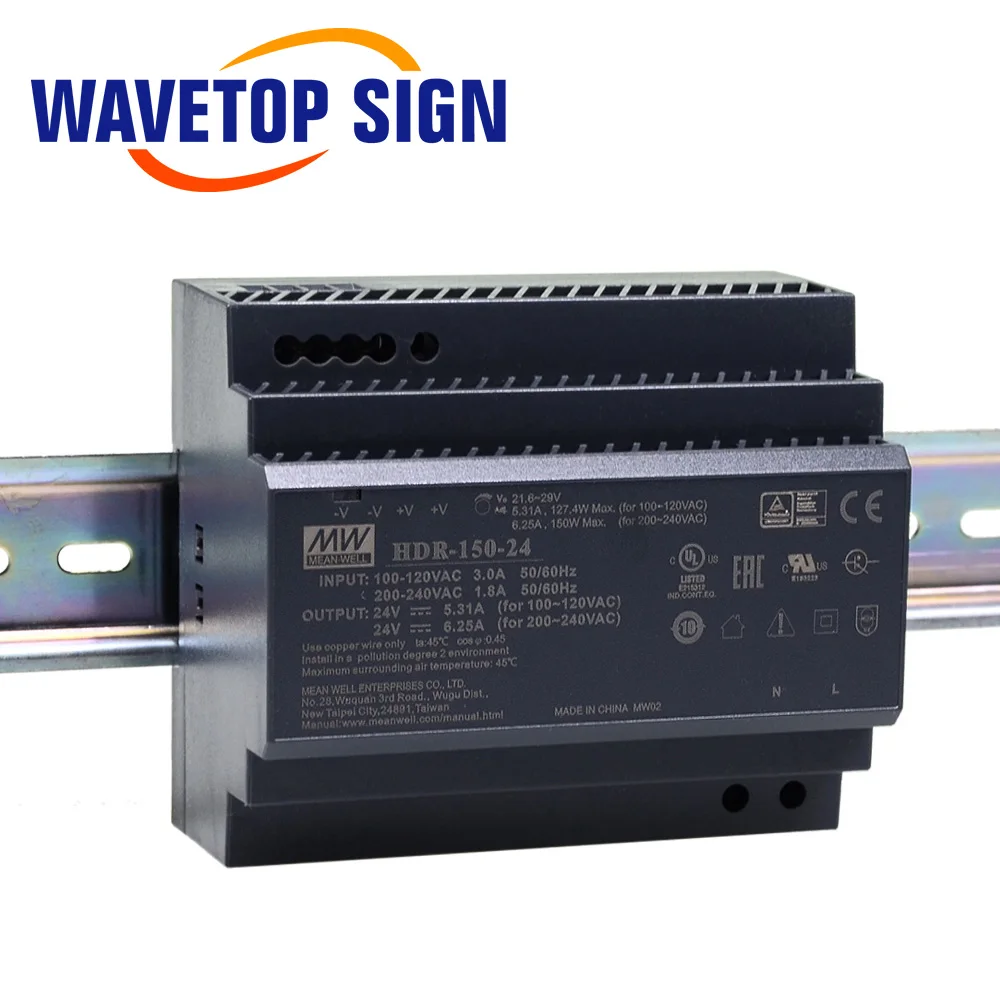WaveTopSign 100W 150W Switch Power Supply HRD Series 12V 15V 24V 48V For Laser Machine