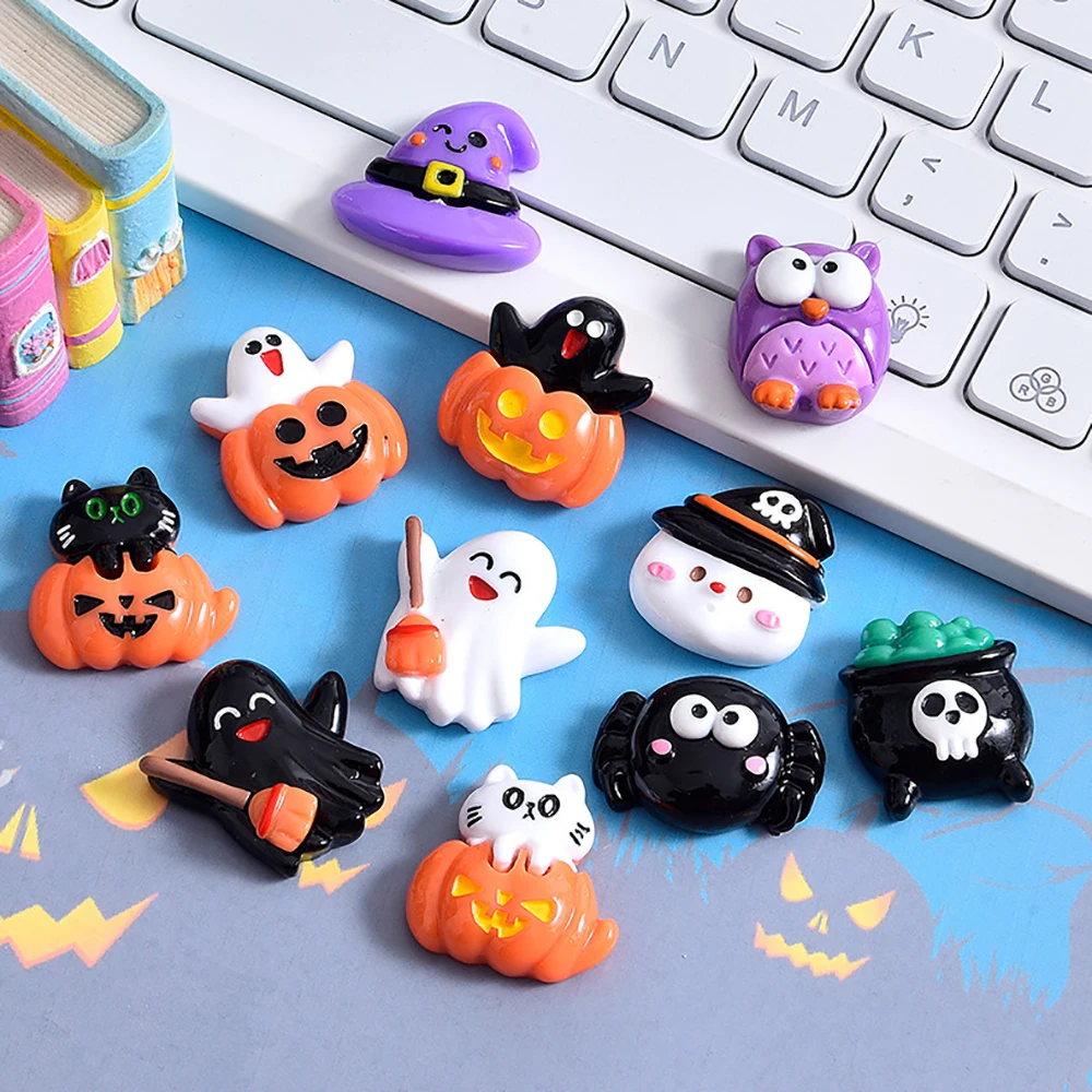 Fashion Cute Cartoon Halloween Pumpkin Head Ghost Series Mini Resin Scrapbook Jewelry Wedding Hairpin Handmade DIY Accessories