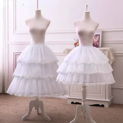 Short 50cm 68cm lolita Cosplay underskirt rockabilly crionline ball gown petticoat 3 Layers Hoop Ruffle A Line Woman