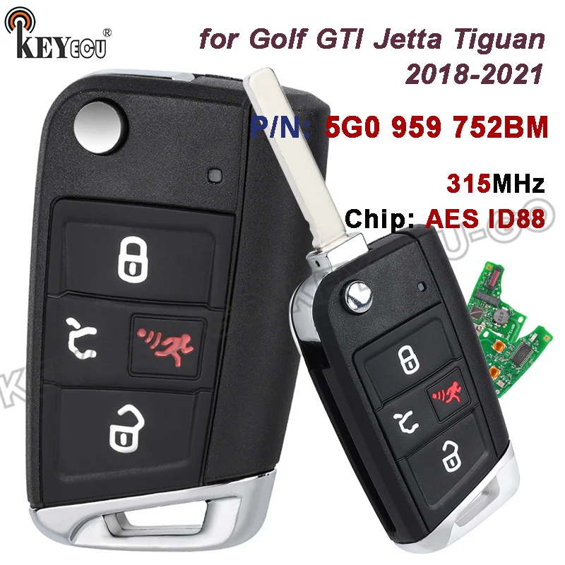 Keyecu 315Mhz Mqb A…