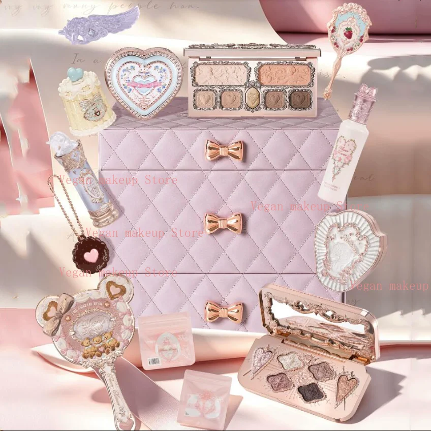 Flower Knows All-In-One Makeup Gift Set Eyeshadow,Lipstick,Blush,Concealer & Hand Mirror,Full Face Cosmetics Kit in Storage Box