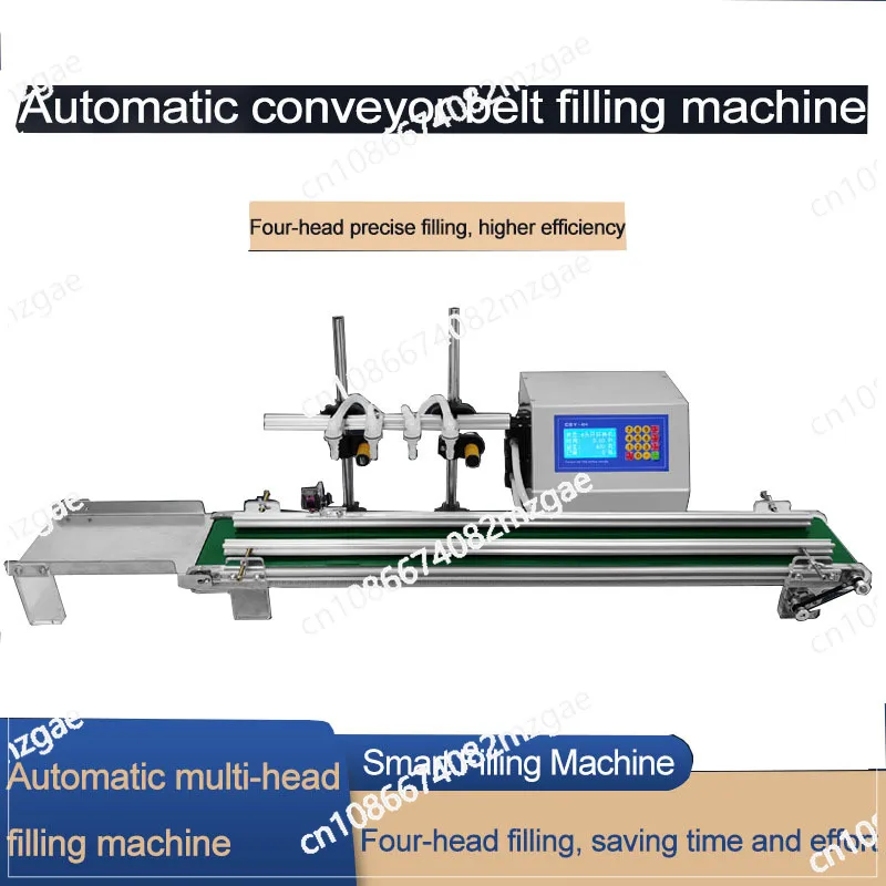 

Automatic Filling Machine Diaphragm Pump Small Liquid Four Heads With Conveyor Belt Oil Filler 4*3000ml/head