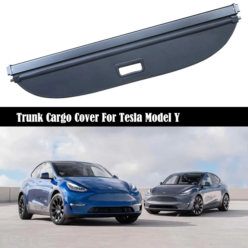 

Trunk Cargo Cover For Tesla Model Y 2020-2024 Security Shield Rear Luggage Curtain Retractable Partition Privacy Car Accessories