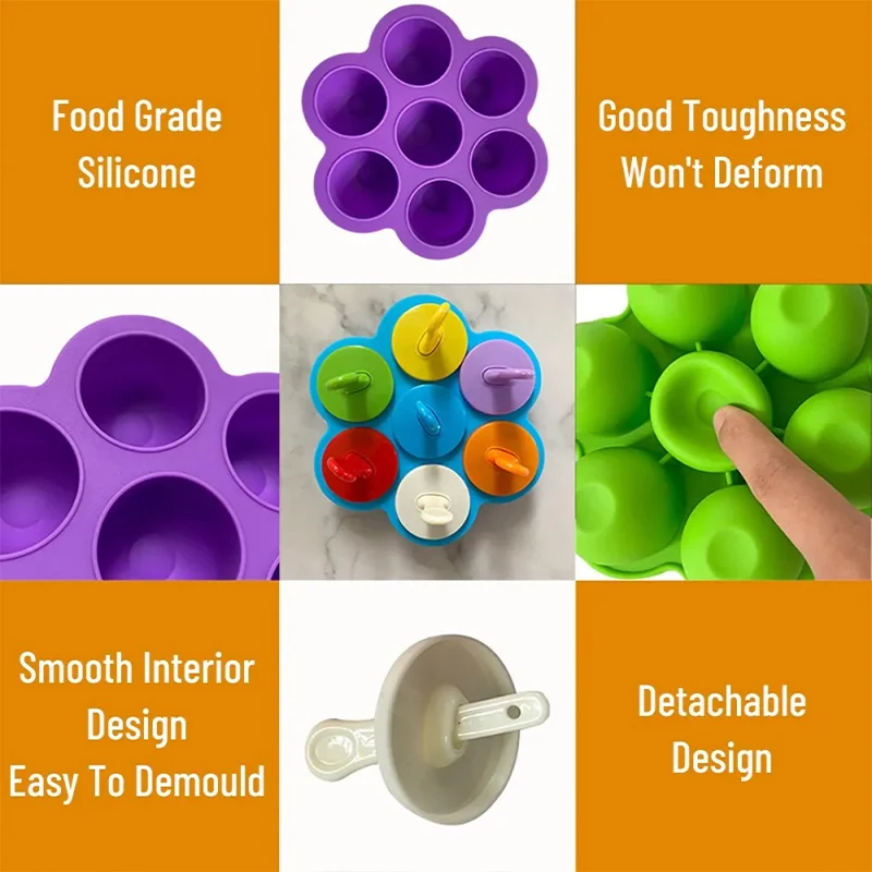 [Hot Sales] Ice Cream Mold Children's Popsicle Mold Food Supplement Box Silicone Ice Tray Ice Lolly Mold Fruit Shake Accessories image 3