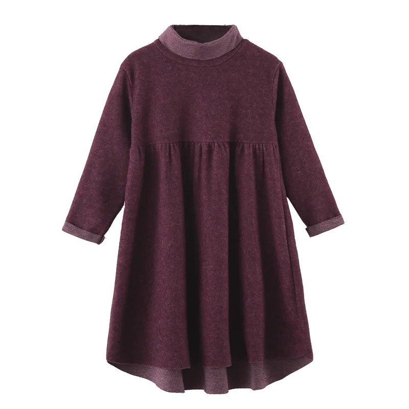 2026 autumn winter turtle Kids Baby girl clothes loose patchwork long sleeve princess Dress teenager Retro 4 8 10 11 12 new year