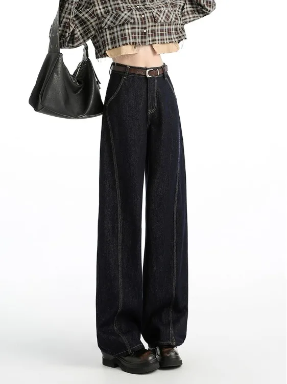 

Джинсы Deep Blue Fce Lined Scythe с подкладкой, женские, с высокой талией, утягивающие, скрывающие бедра, брюки-бананы, повседневные, весна-осень, новинка