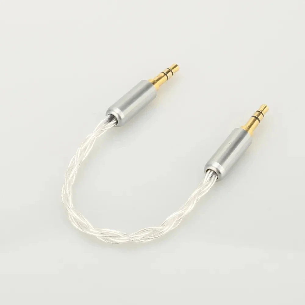 Audiocrast 10 سنتيمتر الفضة مطلي 3.5 مللي متر ذكر إلى 3.5 مللي متر ذكر ستيريو Hifi كابل محول الصوت سيارة AUX سلك كابل القفز