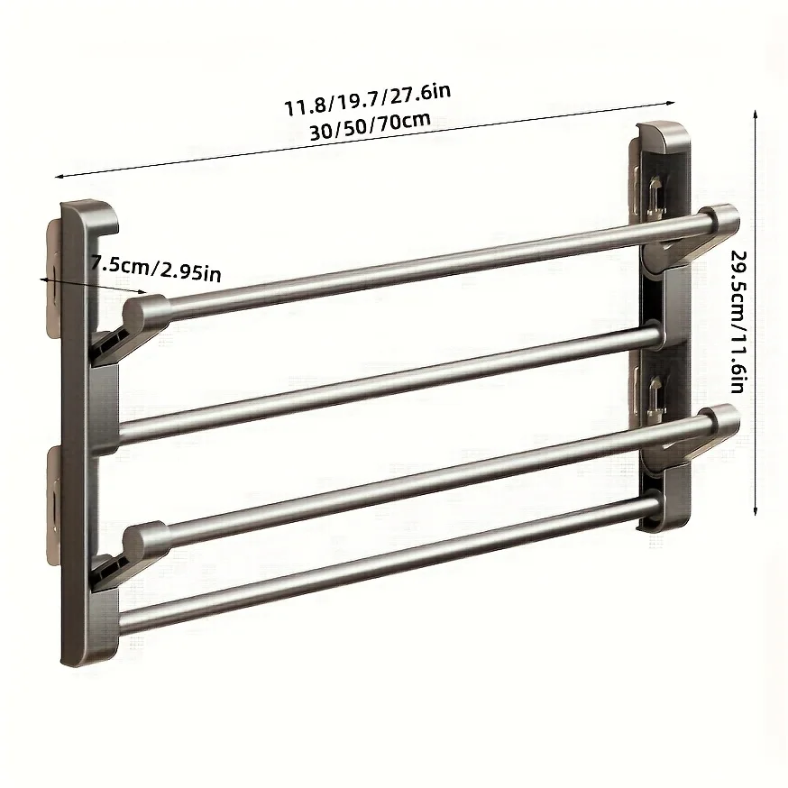 Multi‑Layer Foldable Slipper Storage Rack Punch‑Free Wall Hanging Shoe Organizer for Bathroom Bedroom - view 4