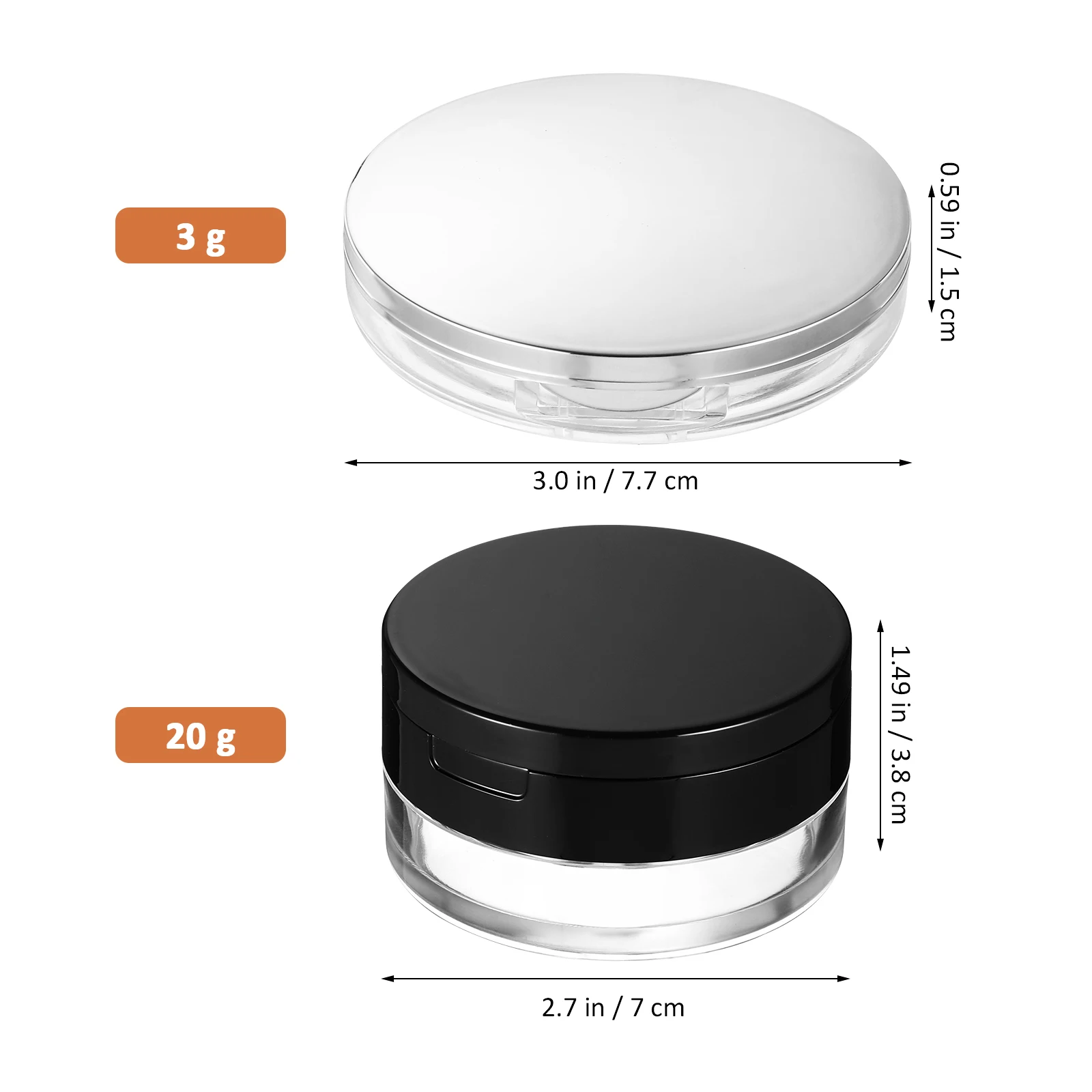 

2pcs Loose Containers Empty With Puff Compact Travel Size Foundation Cases Skincare Storage Body Powder Dispenser Small Portable