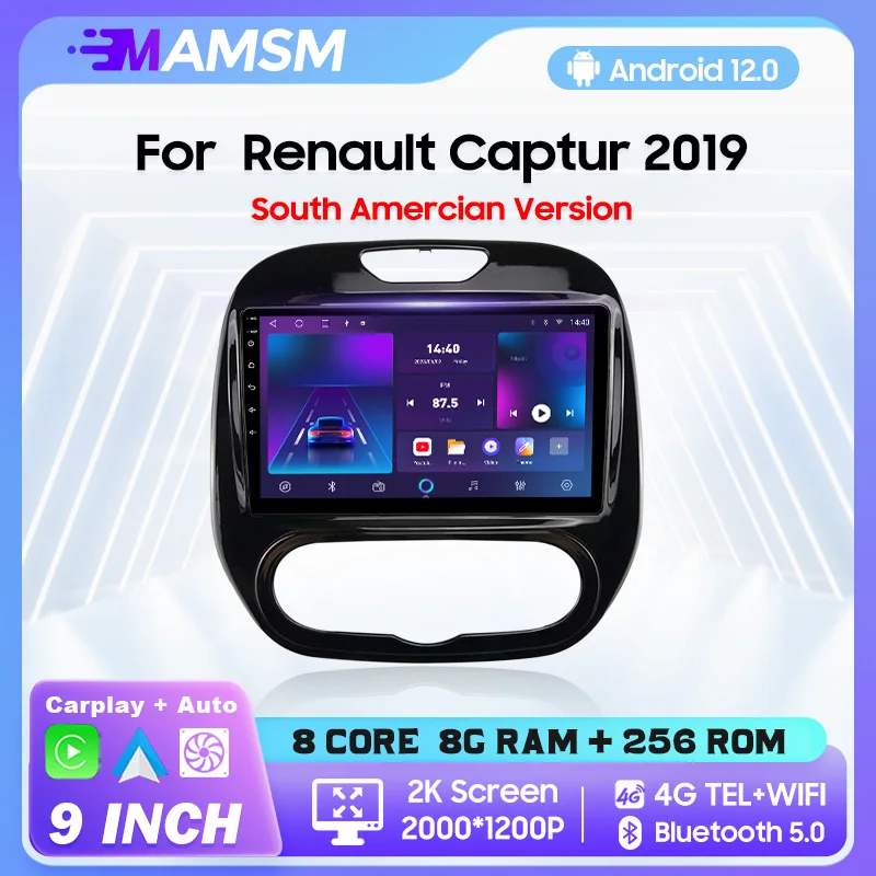 

MAMSM 9-дюймовый для RENAULT CAPTUR 2019 автомобильный мультимедийный Android авто радио стерео Carplay видео DSP GPS навигационная система 2 din DVD