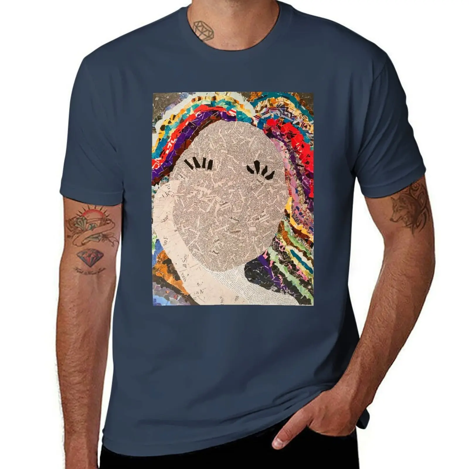 

Handmade Collage T-Shirt t shirts for man cotton funny t shirt man cotton T-Shirt