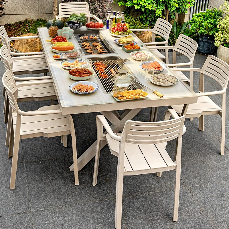 Set di mobili da giardino per scrittura di design Set di mobili da giardino per studio di lusso moderno mobile Mobili per la casa Mesas De Jantar da esterno