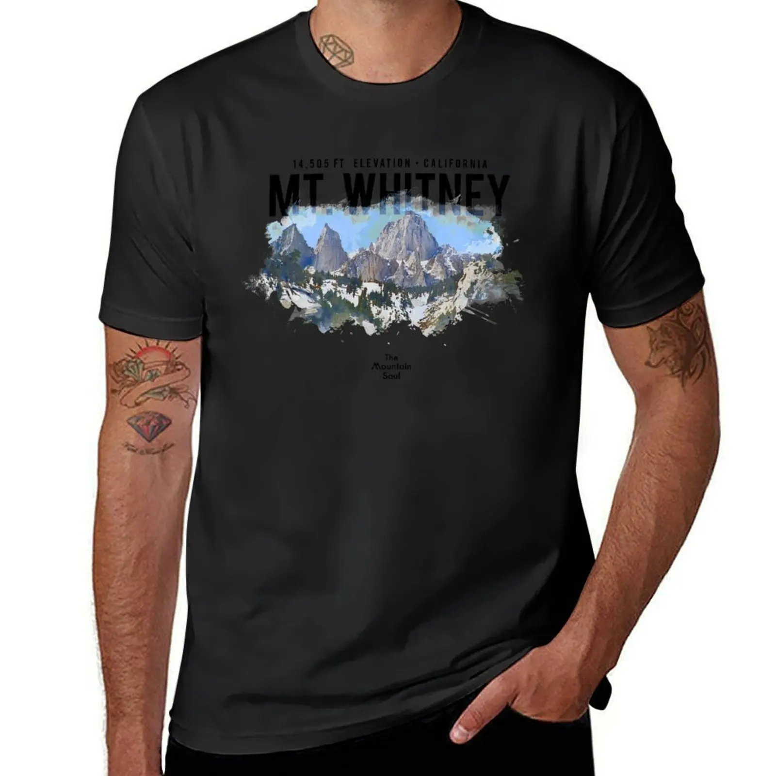 MT. WHITNEY - HIKER VICTORY PLAQUE T-Shirt oversized graphic tee anime figures mens graphic t-shirts big and tall