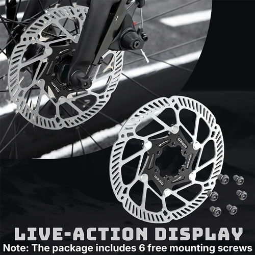 Imagen 2 del producto IIIPRO Rotor de disco de freno de bicicleta 140/160/180/203MM disco de freno de bicicleta de carretera disipación de calor 6 pernos Rotor flotante de bicicleta