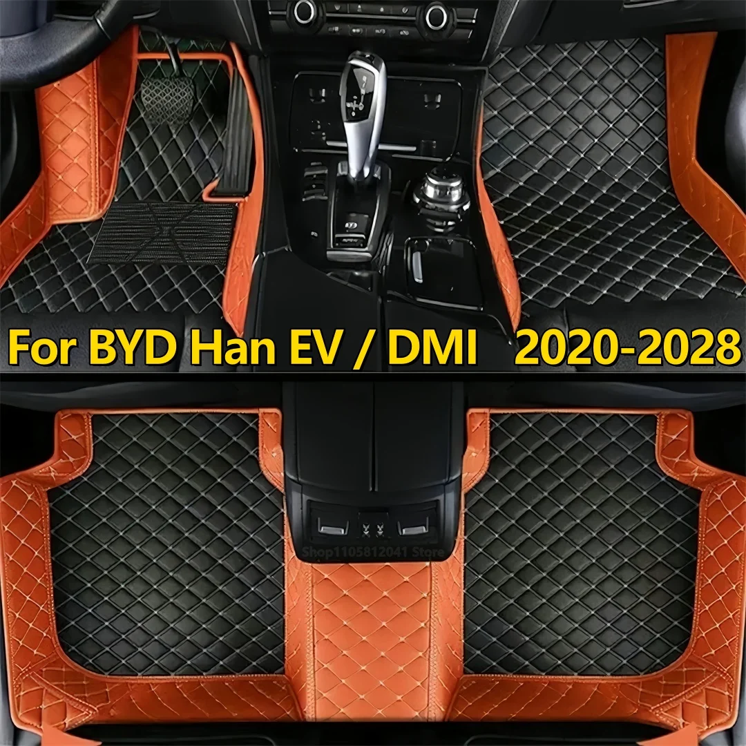 Car Floor Mat For BYD Han EV / DMI 2020 2021 2022 2023 2024 2025 2026 2027 2028  LHD/RHD Durable Auto Interior Carpets
