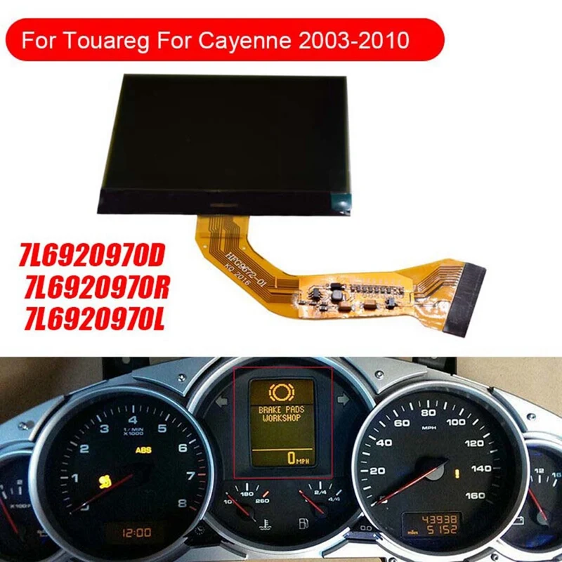 

Car Instrument LCD Display 7L6920970D for Touareg Porsche Cayenne S GTS 955 2003-2010 Dash Cluster Speedometer Screen