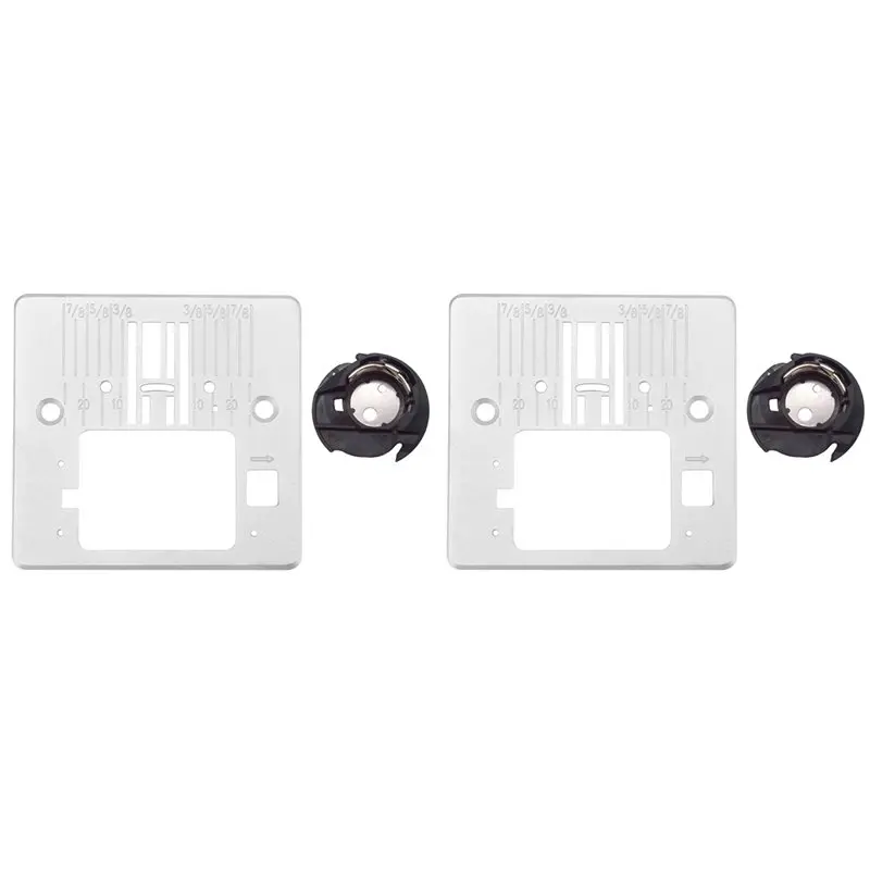 

【THANKSGIVING DAY】2X Home Sewing Machine Accessories Needle Throat Plate Q60D And Bobbin Casetool Kit For Singer 4423 4432 5511