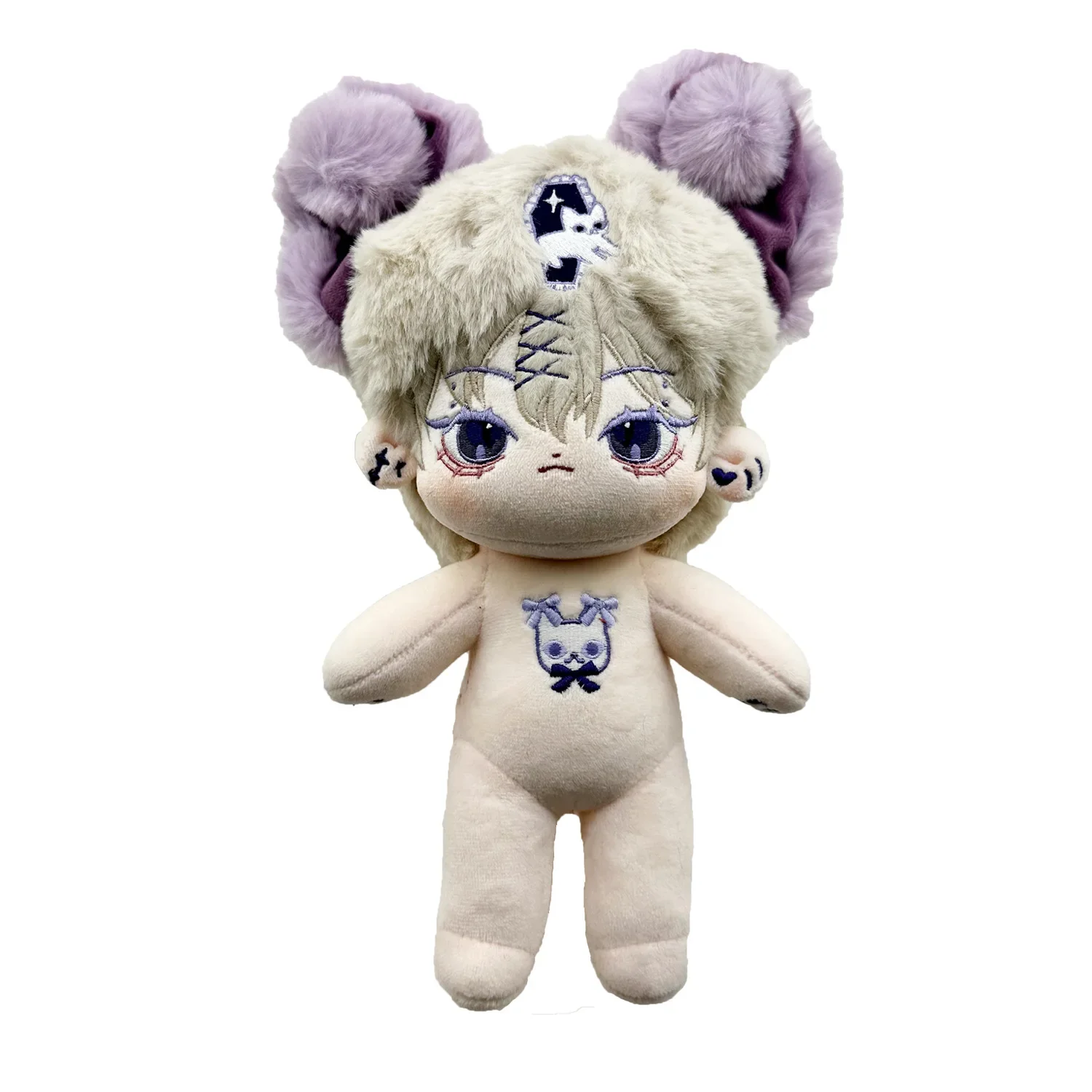 Boneca De Pelúcia De Algodão Bonito, Corpo Recheado, Vestir Roupas, Brinquedos de Boneca, Mascote Gif, Monstro de Atributo, Plushies Atsilvered bonitos, Festa Eyed