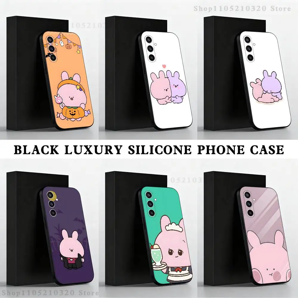 

Cute A-Asamimichan Phone Case For Samsung S 25,24,23,22,30,21,10,9,Ultra,Plus,Lite,FE,4,5 G Black Soft Case