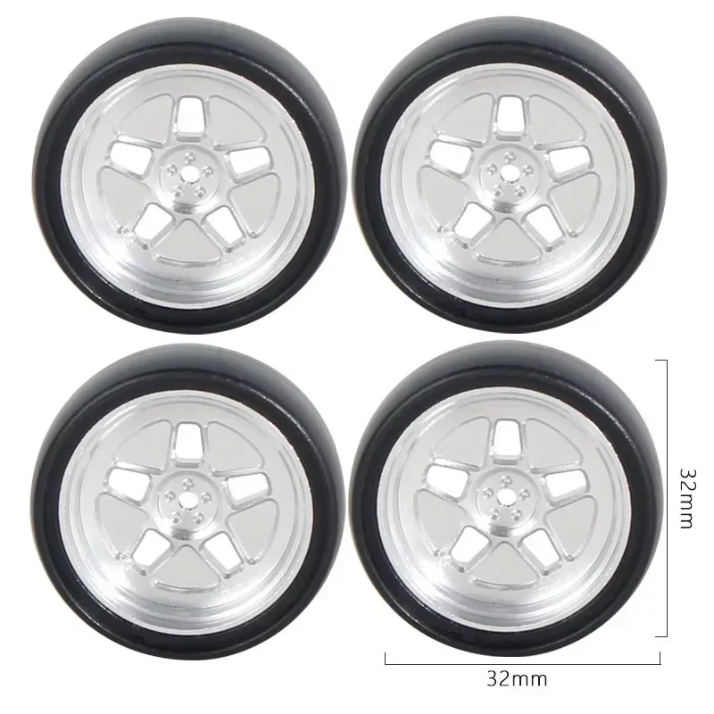 1:18 dla LD1801 RC Metalowe 32mm Koła z Twardymi Oponami do Driftu RC, Twarde Opony 1/18 Części Zamienne do Tuningu Samochodów RC