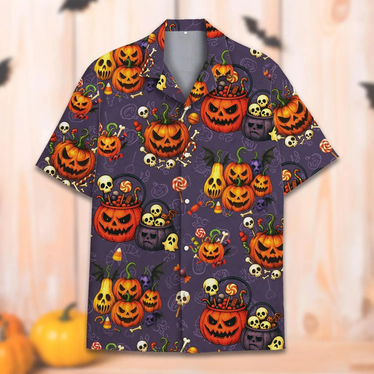 هالوين القط الأسود قميص هاواي صيفي للرجال ليلة القطط عاشق الهدايا رجالي قمصان هاواي ثلاثية الأبعاد طباعة قصيرة الأكمام زر أسفل قميص