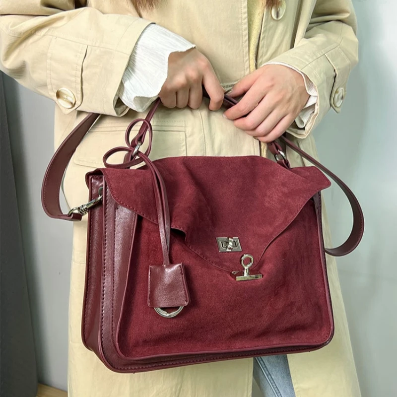 Meet You Borse a tracolla in pelle scamosciata dal design di lusso per donna Borsa tote femminile per pendolari invernali di grande capacità di alta qualità