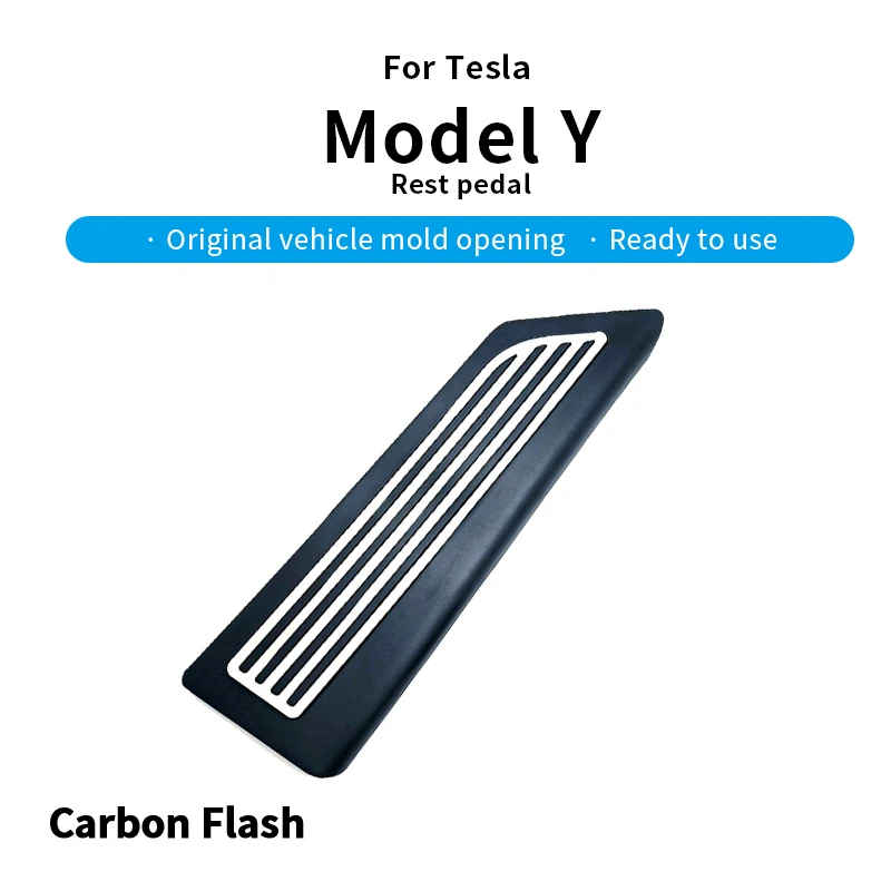 Image of Carbon-Flash-Pedalabdeckungen aus Aluminiumlegierung für Tesla Model 3 Y (2021-2025) – Gaspedal, Bremspedal und Fußstütze