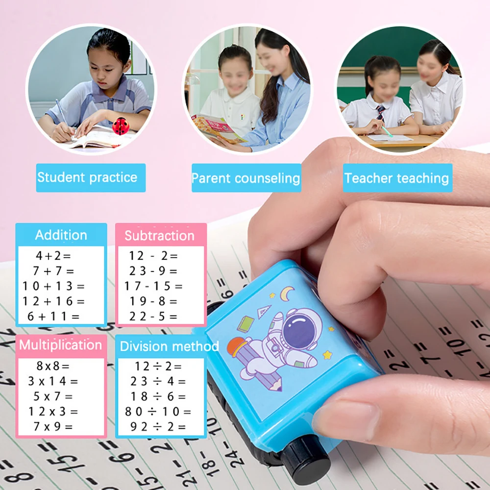 

Math Practice for Students Addition Subtraction Multiplication Division Seal Teaching Digital Roller Practice Questions Stamp