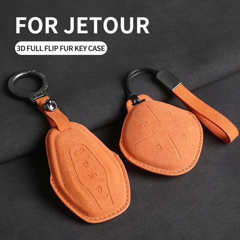 

Suede Car Key Case Cover for Chery Jetour Dashing X-1 Plus DTC IDM 2022 2023 for Chery JETOUR X70 X70plus X70m X90plus X95pro