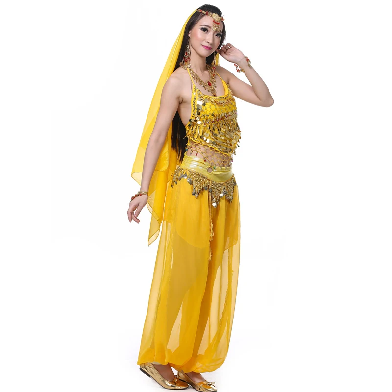 2024 Adult Belly Dance Costume Set Oriental Indian Dance Outfit Halloween Dance Wear Suit For Women Sequin Training Suit Clothes