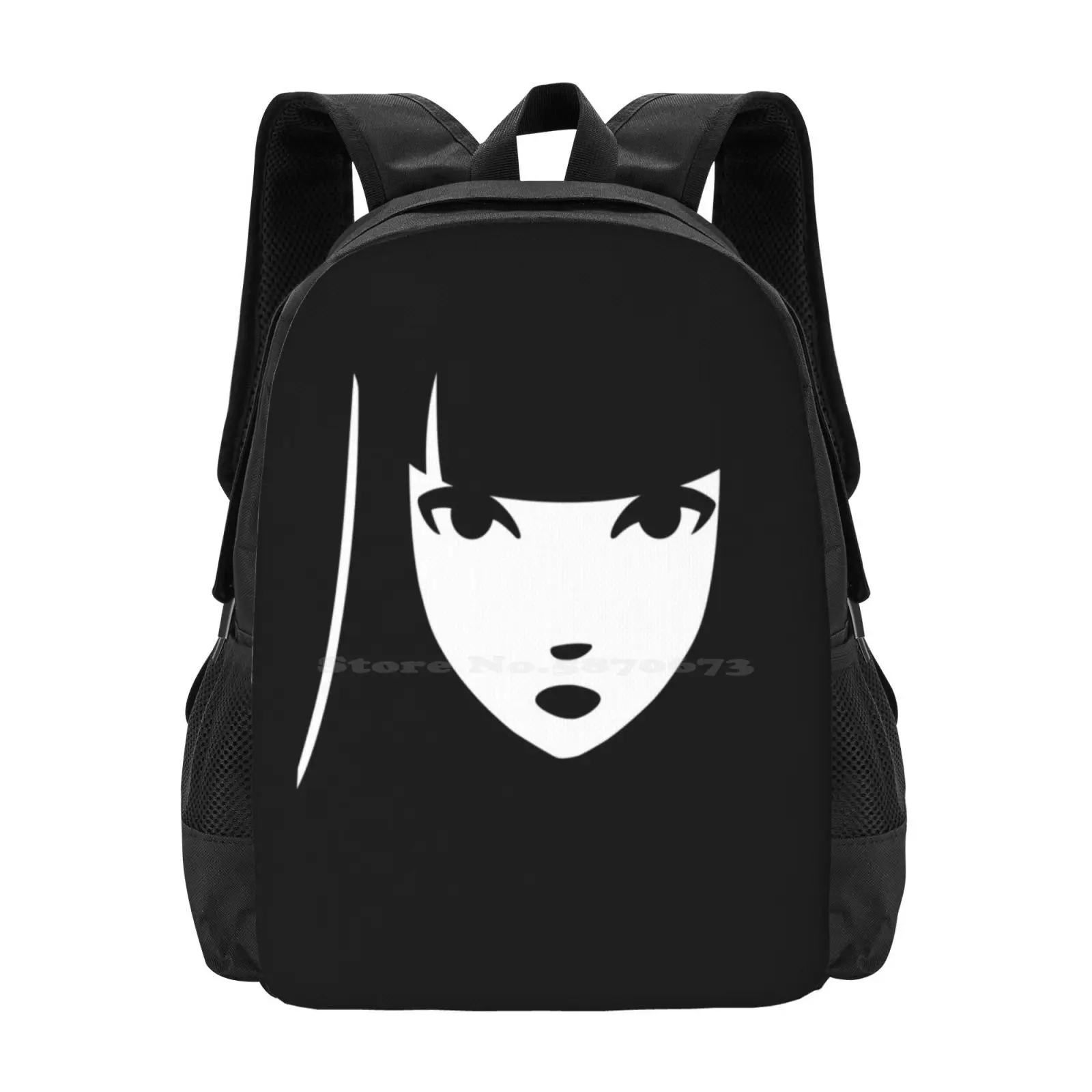 Emily The Strange : Emily'S Face Pattern Design Laptop Travel School Bags Emily The Strange Gothic Black Emily And The