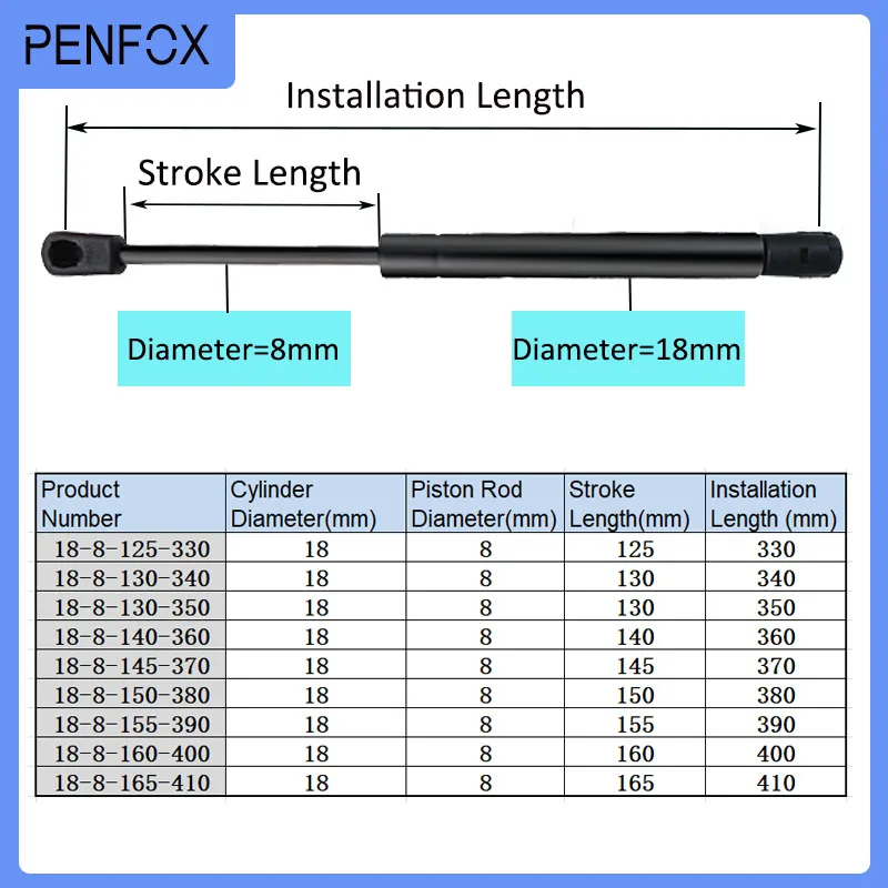 1PC 330mm-410mm 45kg/450N Car hydraulic Lift Support Gas Strut Hydraulic Spring Hinge Kitchen Cupboard Hinge Furniture Hardware