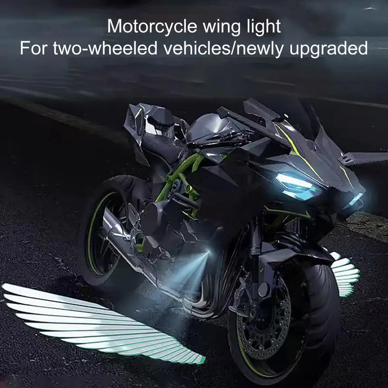 Kit d'éclairage de projection ailes d'ange pour moto, LED, étape de courtoisie, ombre fantôme de bienvenue, étanche, convient à toutes les marques et modèles, 2 pièces