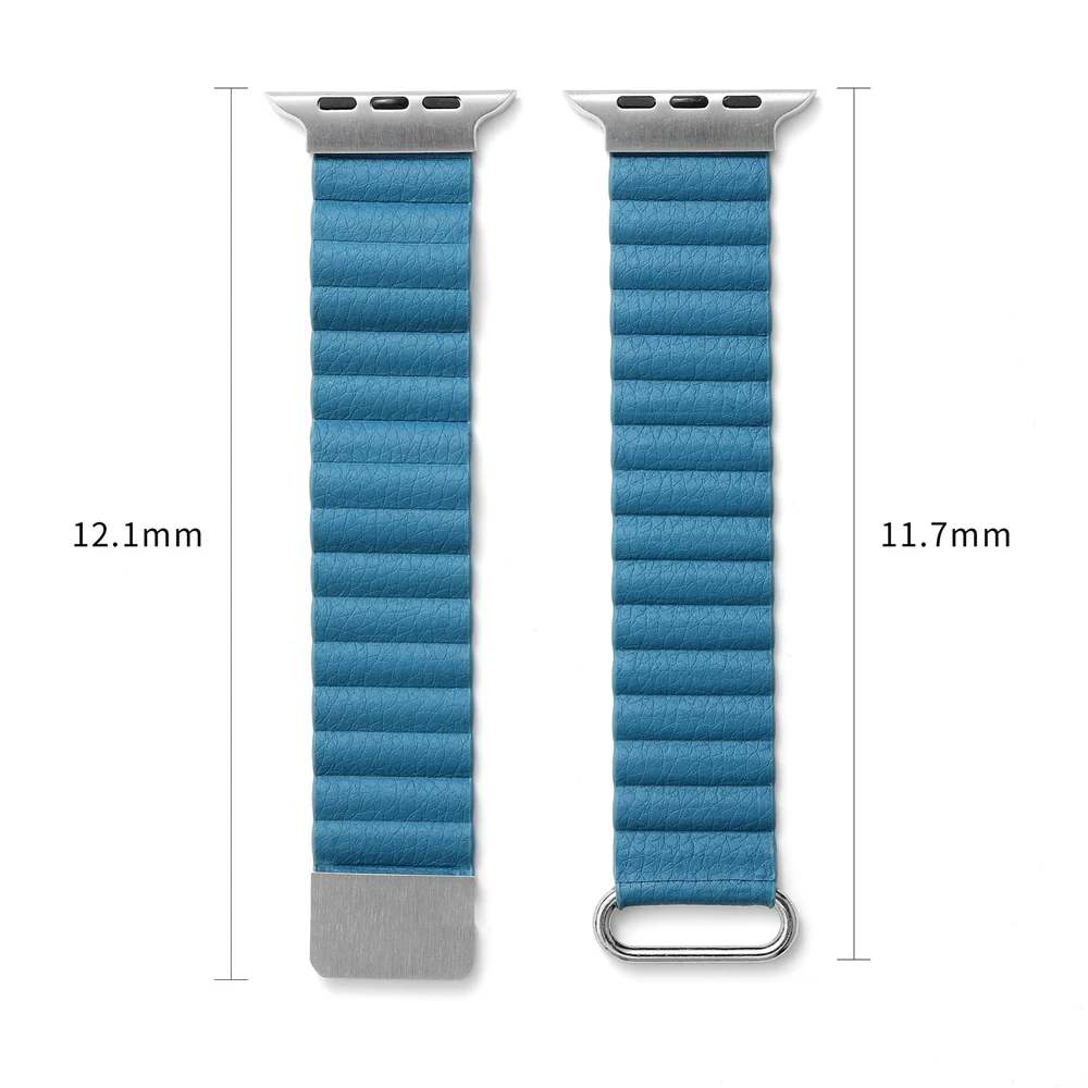 Leather Strap For Apple Watch Bands 49mm 41mm 45mm 40mm 46mm 44mm 42mm Magnetic Bracelet iWatch Series 10 9 8 SE 7 6 5 4 ultra 2