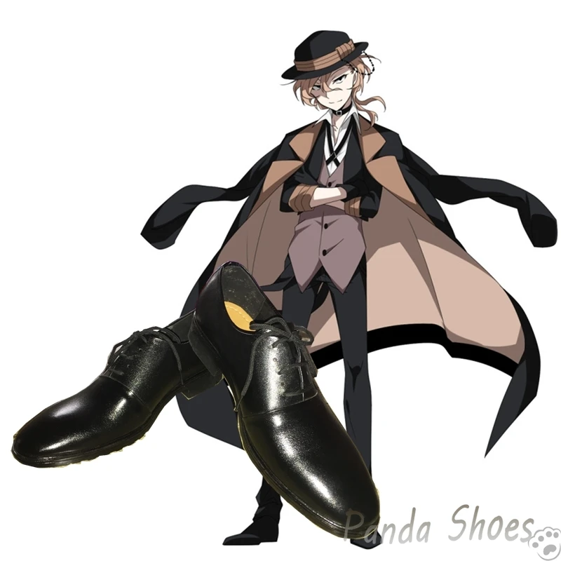 Zapatos de Cosplay de Bungo Stray Dogs Nakahara Chuuya, juego de Anime, botas negras, BSD, disfraz de Cosplay, zapatos de utilería para fiesta de Halloween