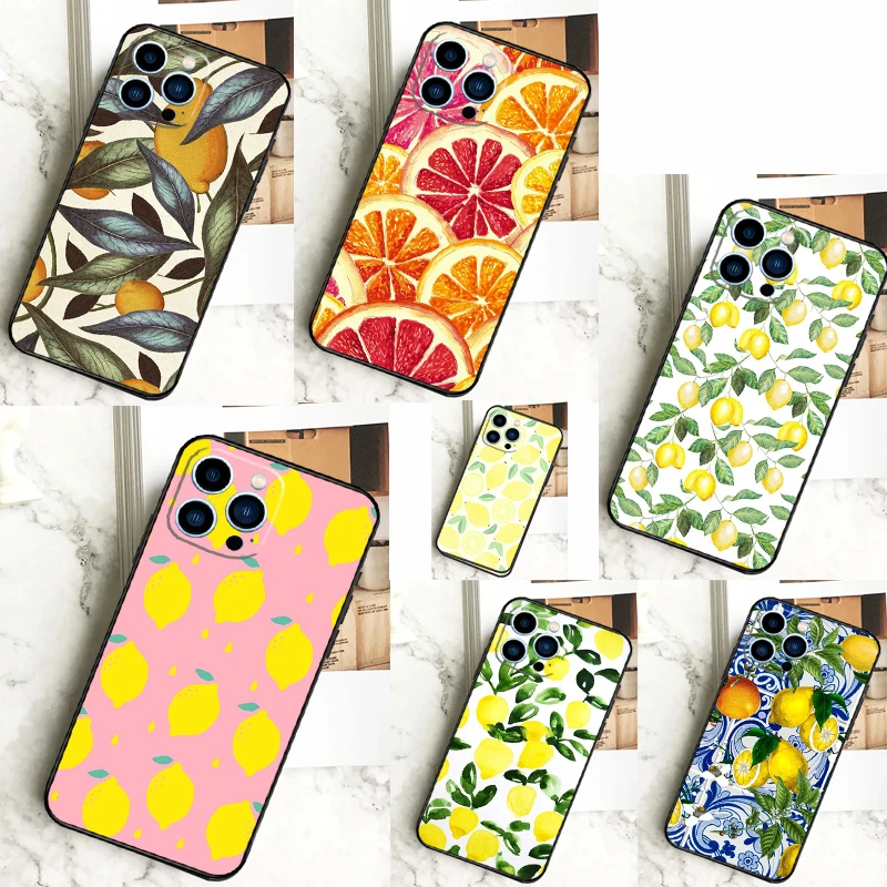 Summer Fruit Lemon Phone Case For iPhone 16 15 14 13 12 11 Pro Max X XR XS Max 7 8 Plus 12 13 Mini Back Cover