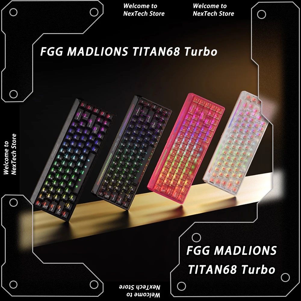 FGG MADLIONS TITAN68 Turbo Magnetic Switch E-sports Keyboard 8K Hz RT0.001 68keys Gaming Mechanical Keyboard Custom For PC Gamer